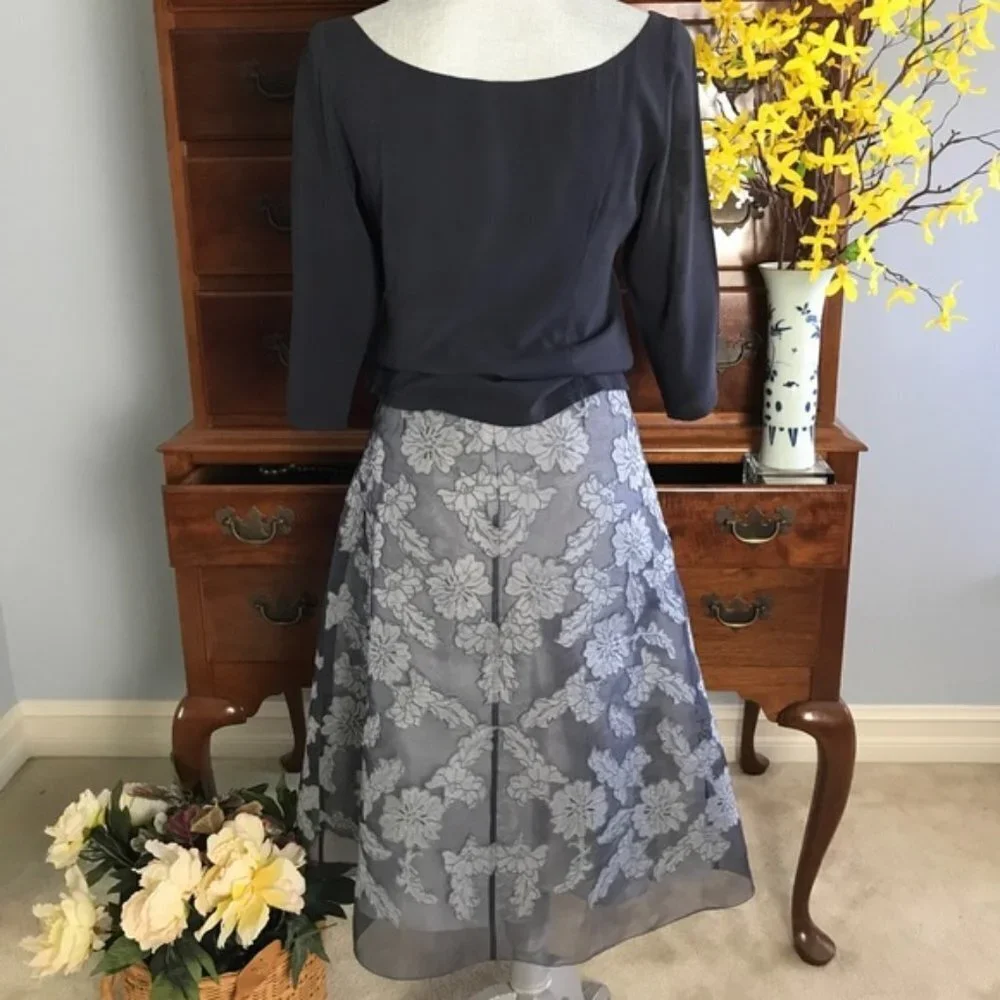 Saja Two-Piece Silk Floral Top/Skirt Set Medium